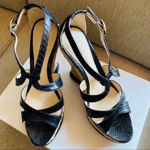 Alexandre Birman black leather strap sandals